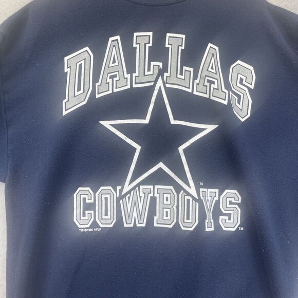Dallas Cowboys Crewneck Sweatshirt Adult XL Logo 7 NFL Vintage 90s Blue - Picture 2 of 11